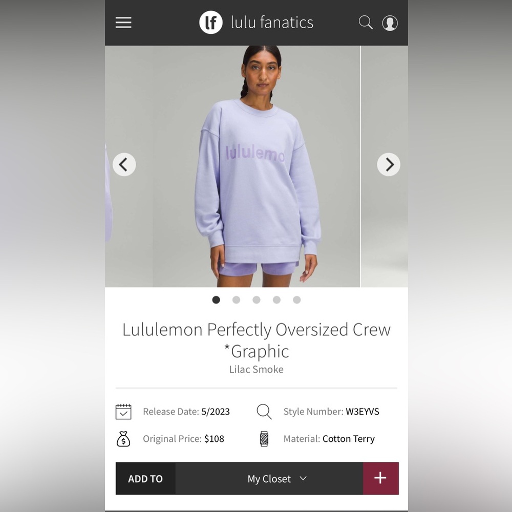 Lululemon Perfectly Oversized Crew *Graphic